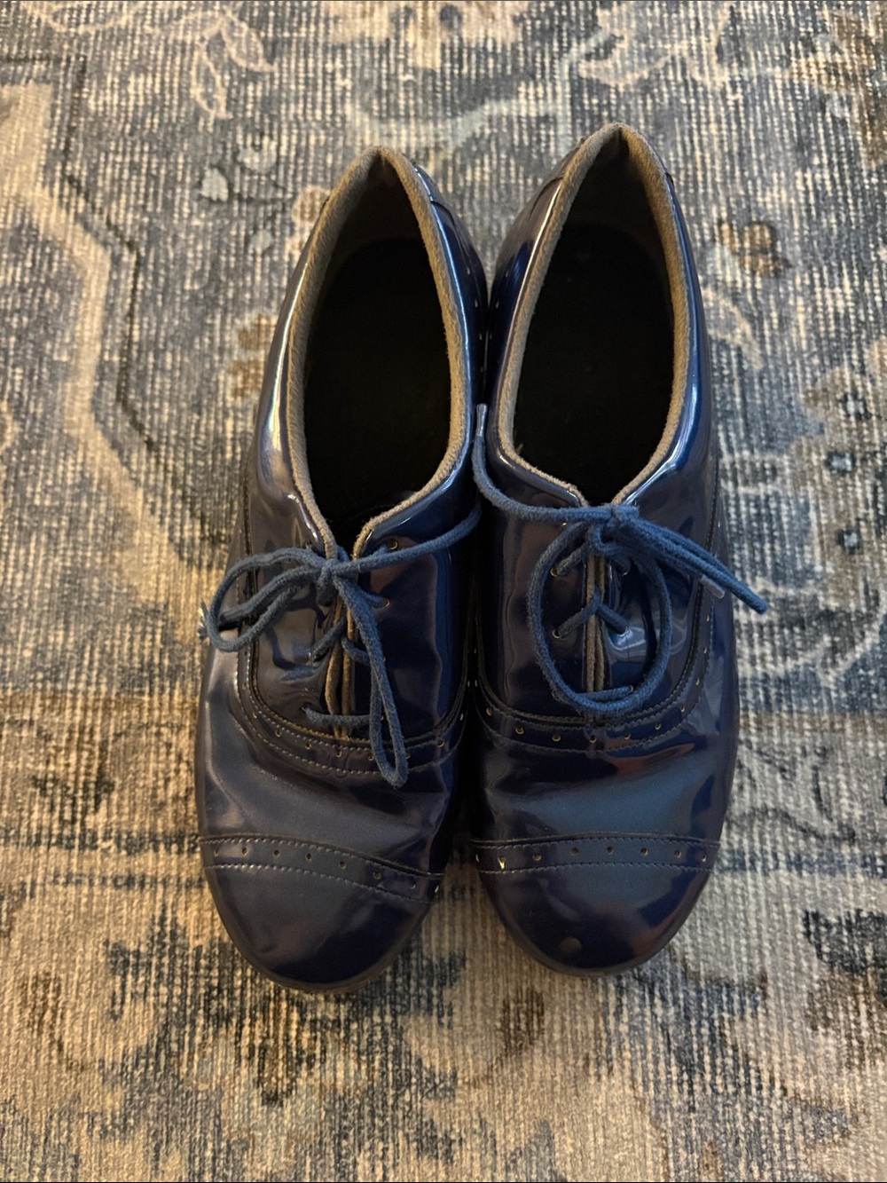 Women’s Navy Patent Leather Lace-Up Bloch Jason Samuel Smith Tap Dance Shoes